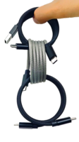 A-bst pabrik kabel USB magnetik nilon 1m, pengisi daya Cepat kabel 3A magnetik untuk ponsel