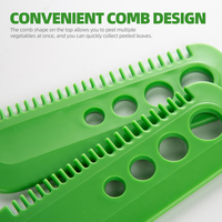 Keukenhulpjes Accessoires Efficiënte Professionele 4-gaats Handmatige Draagbare BPA-vrije Groene Plastic Kruidenschiller Kam Bladafsnijder