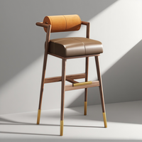Chaise haute rembourrée moderne nordique de haute qualité en bois de frêne tabouret de bar de luxe chaises en bois pour chaise de salle à manger