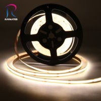 Raymates Dimmbare 480LEDs/m Flexible COB LED-Lichtleiste 24V 12V Energiesparend Weich Biegbar Gleichmäßige Beleuchtung Einfach zu Installieren
