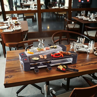 8-Personen Elektrischer Mini-Steingrill Moderner Kleiner Rauchfreier Indoor-Raclette-Grill Antihaftbeschichtet