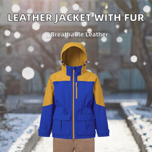 Women's Single-Breasted Genuine Leather <b>Suede</b> Brown <b>Jacket</b> with Mongolian Fur Sheep Fur Lining Spring/Winter Zipper Closure - Product Image 2