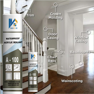 Adhésif <span class=keywords><strong>silicone</strong></span> acrylique haute adhérence pour la peinture sur carrelage dans la construction et les murs, pour le travail du <span class=keywords><strong>bois</strong></span> et le transport - Product Image 6