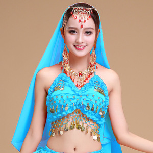 Jh649 Ensemble de costumes de danse du ventre indienne pour femmes <span class=keywords><strong>Bollywood</strong></span> Stage Performance Chiffon Top Dress Belt Belly Dance - Product Image 4