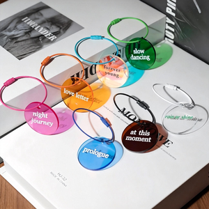 Porte-clés personnalisé en acrylique transparent imprimé double face, forme sur mesure, pendentif de sac, étiquette de bagage, cadeau - Product Image 2