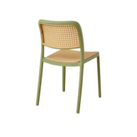Fauteuils de salon modernes sans accoudoirs en plastique tressé respirant, empilables pour salon, extérieur, mariage, hôtel ou fête, mobilier de maison