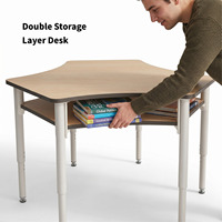 Bureau d'étude pour étudiants, bureau et chaise d'école modernes réglables, table de lecture et de formation, table d'étude pour étudiants avec rangement