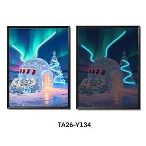 Pintura en Lienzo LED Festiva con Diseño de Santa Claus y Renos, Decoración para el Hogar y Espacios Festivos - Product Image 5