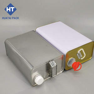 <span class=keywords><strong>Bidon</strong></span> métallique de 4 <span class=keywords><strong>litres</strong></span> style f avec poignée en plastique/métal utilisé pour l'emballage de l'huile moteur ou des encres et de l'huile <span class=keywords><strong>alimentaire</strong></span> - Product Image 3