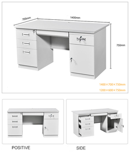 Escritorio de oficina Escritorio de acero Mueble comercial ejecutivo <span class=keywords><strong>Mesa</strong></span> de computadora Escritorio de oficina de metal <span class=keywords><strong>mesa</strong></span> de computadora de acero - Product Image 4