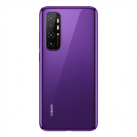 Étui de téléphone portable antichoc en PC couleur unie violette pour Mi Note 10 Lite avec finition miroir au dos