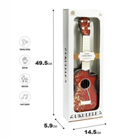 Hot Selling Kids Electronic Plastic Ukulele Guitar Cartoon Classical Pattern 4-String Musical Instrument Early Education Music