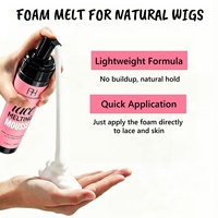 Mousse coiffante 100 ml sans résidus ni pellicules, tenue légère, mousse confortable pour lisser les bords des closures en dentelle HD transparente