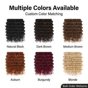 Extensions de <span class=keywords><strong>cheveux</strong></span> humains <span class=keywords><strong>Afro</strong></span> Kinky Curly au crochet, 12A, vierges bruts, pré-bouclées, nœuds miracle, ficelle invisible, pour tressage, 4A - Product Image 4