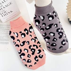 Sweater hewan peliharaan, Sweater hangat motif macan tutul untuk anjing dan kucing jaket pakaian hewan peliharaan untuk anak anjing kucing anjing Sweater - Product Image 2