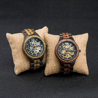 Montre automatique pour homme en acier inoxydable et bois avec logo personnalisé, cristal saphir lumineux, étanche, design tendance, mouvement Hangzhou