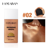 Liquide bronzant pour le corps, liquide waterproof mat nacré scintillant en 4 couleurs, fond de teint liquide en gros