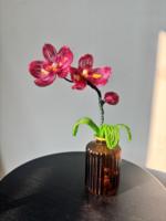 Üppiger Perlenbesetzter Lilienstrauß - Rosa/Transparent, Vollblühend, Gewächshausqualität