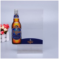 Support de menu en acrylique transparent haute qualité avec impression UV, support de signalisation à double face, support de table pour restaurant
