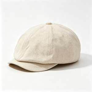 Casquette Gavroche et Gatsby en Lin pour Femme, Logo Personnalisé, Vintage, 8 Panneaux, Visière Courte Souple, Style Baker Boy, pour l'Extérieur et Tenue Décontractée Estivale, Vente en Gros - Product Image 6