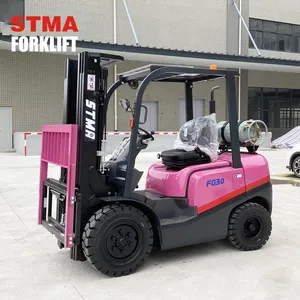 4t Forklift STMA Dual Fuel Gasoline Forklift 4t 3.5t 3t 6m 5m 4.5m Forklift Truck With Double Front Tires And EPA Engine