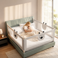Barrière de sécurité pour lit bébé OEM, cadre métallique réglable en hauteur, tissu Oxford durable, barrière anti-chute pour lit d'enfant