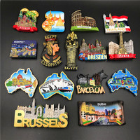 Aimant de réfrigérateur en résine fait à la main thaïlande corée allemagne vienne Monaco voyage Souvenir réfrigérateur autocollant magnétique artisanat décor à la maison