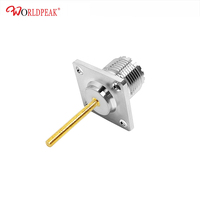 Fournisseur d'usine UHF SO239 Femelle Jack 4-Hole Bride Montage sur panneau SO-239 M Jack avec Boulon M3 25*25mm RF Coax Coaxial Connecteurs