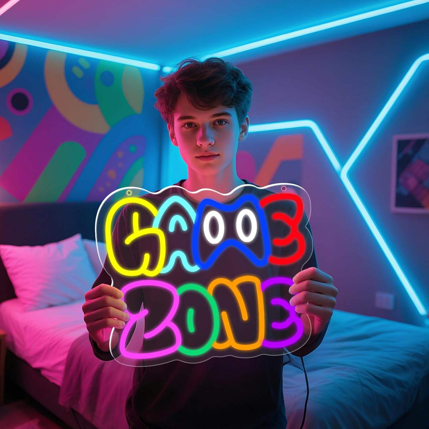 Winbo Acrylic Letters Electronic Custom Neons Sign Led Neon Sign Custom Water Ice Room Party Wall Decor Comic Neon Sign Kaws