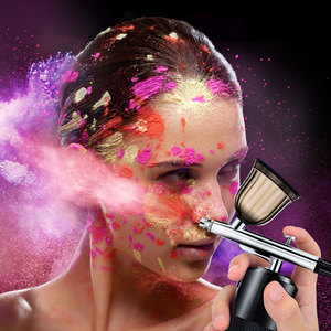 Barber Tatouages Aérographe Kit Portable USB Rechargeable <span class=keywords><strong>Cheveux</strong></span> Ongles <span class=keywords><strong>Peinture</strong></span> Maquillage Pistolet Sans Fil D'oxygène Injecter - Product Image 5