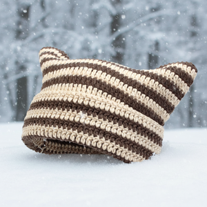 Nuevas Gorras <span class=keywords><strong>de</strong></span> Punto <span class=keywords><strong>a</strong></span> Rayas Estilo Y2K con Orejas <span class=keywords><strong>de</strong></span> <span class=keywords><strong>Gato</strong></span>, Gorro Holgado <span class=keywords><strong>de</strong></span> Invierno para Mujer, Estilo Diabla Pequeñ<span class=keywords><strong>a</strong></span> - Product Image 6