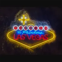 GOLDMORE1 dekoratif eye-catching neon dinding koboi kasino tanda led Las Vegas skyline tanda Neon