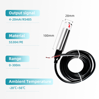Capteur de niveau d'eau pour mesure de niveau liquide, transmetteur de niveau 4-20mA RS485, afficheur, indice IP68, précision 0,5% FS, 0~300m