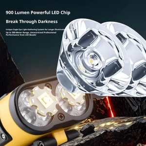 Nouvelle <span class=keywords><strong>lampe</strong></span> <span class=keywords><strong>frontale</strong></span> LED haute luminosité avec détecteur de mouvement, étanche IP65, pour la pêche, portable, double source lumineuse - Product Image 4