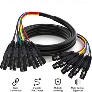 <span class=keywords><strong>Cable</strong></span> de Señal de Audio XLR de 8 Canales y 3 Pines, 1M OFC, 8 Machos a 8 Hembras, Cubierta de PVC, Doble Blindaje para Micrófono, Transmisión y Grabación - Product Image 2