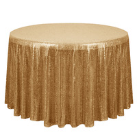Nappe rectangulaire en lin brodée de paillettes pour événements et fêtes, couverture décorative dorée, nappe ronde à sequins pour mariage, vente en gros