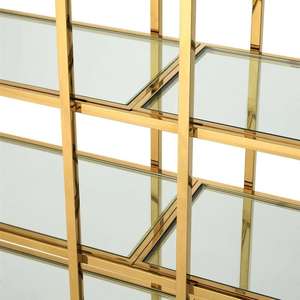 נייד זהב מתכת נירוסטה זכוכית מוסך מחסן תצוגת כבד החובה מדפי אחסון מדפי מדף - Product Image 4