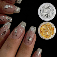 Paillettes en aluminium dorées et argentées pour la décoration des ongles, les moules en résine, les remplissages, la fabrication de bijoux, les flocons pour l'art des ongles