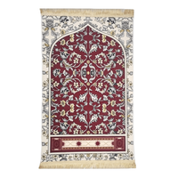 Tapis de prière musulman en flanelle rembourrée fabriqués en usine et tapis islamiques doux brodés lavables pour la maison, la chambre et les voyages