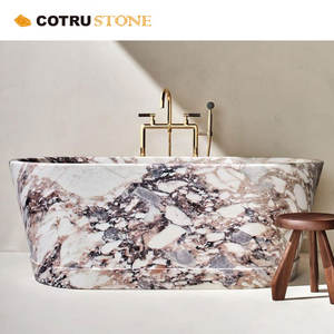 Natuursteen Materiaal Calacatta Violet Marmeren Villa Indoor Moderne Luxe Badkuip Woondecoratie Aangepast Ontwerp - Product Image 4