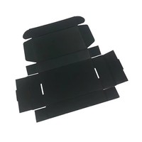 Caja de Embalaje de Cartón Mate Corrugado de Lujo con Relieve para Cosméticos, Ropa y Almacenamiento, con Tapa Negra