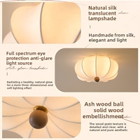 Plafonnier en Faux Soie Effet Pétale de Citrouille, Style Wabi Sabi Japonais Crème, Dimmable E27 pour Chambre, Salon, Salle à Manger, Bureau