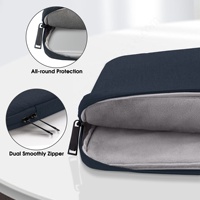 Sac pour ordinateur portable en polyester imperméable, impression sérigraphique, taille personnalisable, fermeture éclair, protection pour ordinateur et tablette, envoi 4oz-8oz