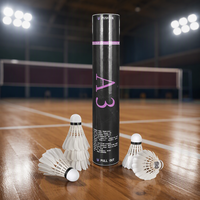 Volants de badminton Huamei A3 professionnels à tête en liège composite et plumes d'oie simple face, ultra-résistants et très durables