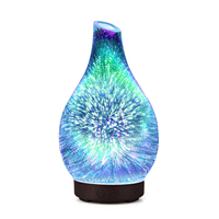 Diffuseurs d'arômes design de vase Smart Cool Mist Lampe à LED colorée 120ml Diffuseur d'aromathérapie d'huiles essentielles à ultrasons en verre 3D