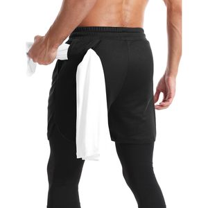 Pantalones capri 2 en 1 para correr FOXA para hombre, de secado rápido, de compresión, con múltiples bolsillos, para gimnasio, entrenamiento, atletismo - Product Image 5