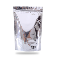 Emballage souple professionnel personnalisable et réutilisable en PE de qualité alimentaire plaqué argent pour sacs debout