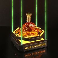Casier à vin décoratif laser vert Présentateur de service de bouteille LED Présentoir de bouteille d'alcool support Glorifier