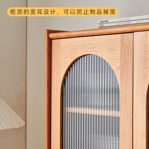 Librería de madera maciza de cerezo, estilo nórdico minimalista, mueble de almacenamiento para estudio y sala de estar - Product Image 3