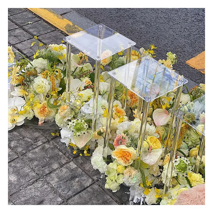 Wholesale Transparent Acrylic Flower Stands Wedding Decoration Columns Walkway Acrylic Wedding Stand Wedding Decoration